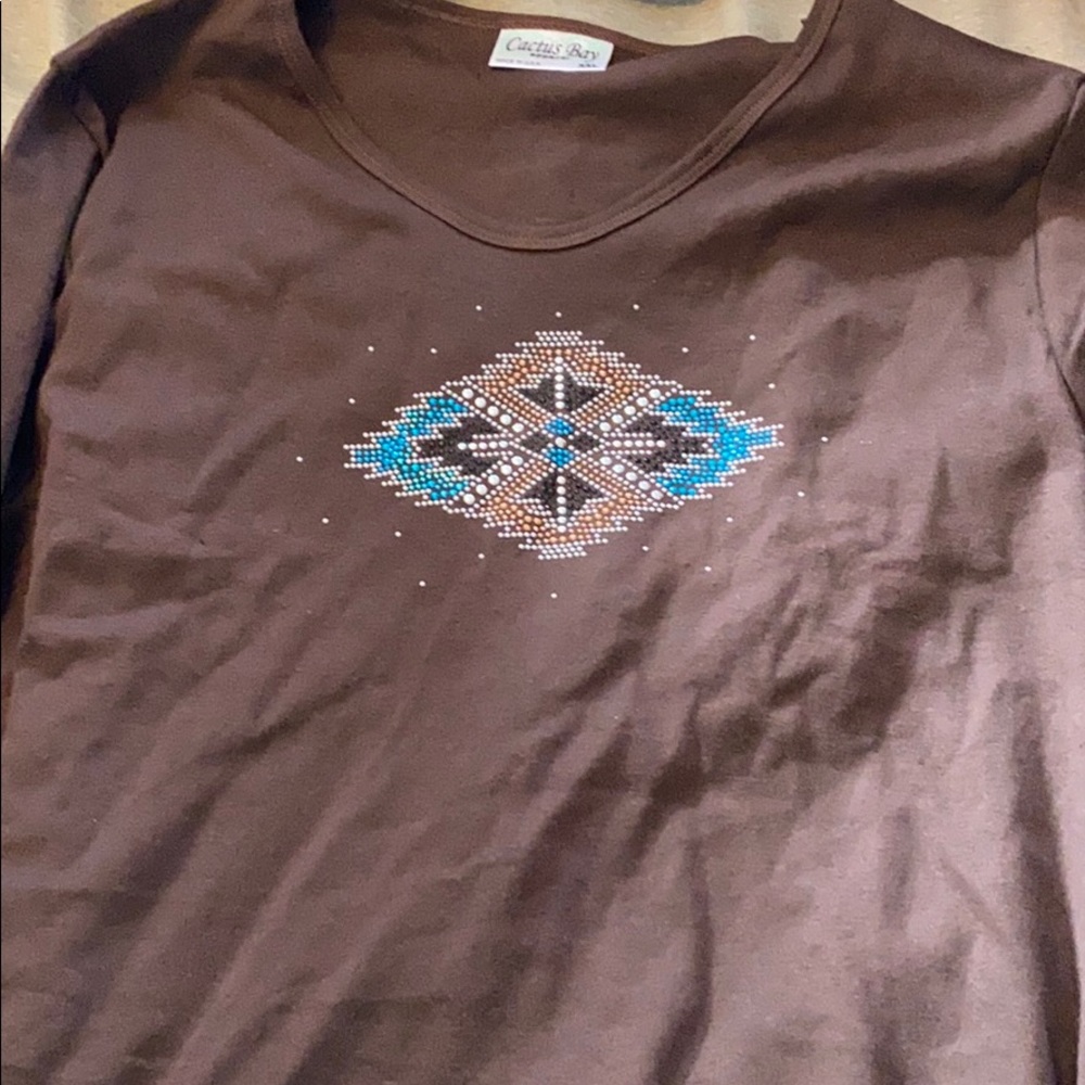Brown beaded shirt